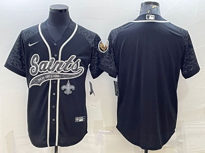 Men New Orleans Saints Blank Black Reflector 2022 Nike Co branded NFL Jerseys